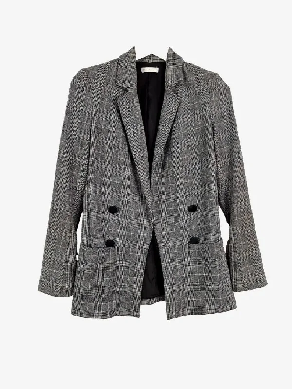 Kookai Houndstooth Open Blazer Size 6 Women's Trendy Suit