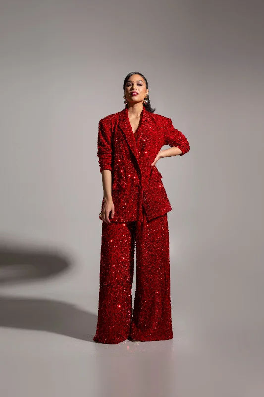 LIZA Sequin Blazer in RUBY Women's Classic Blazer