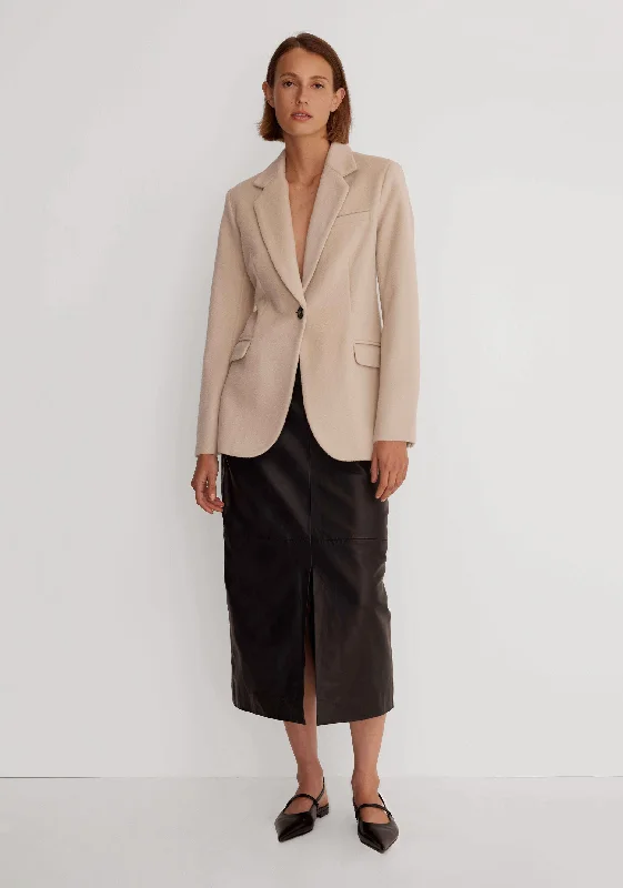 Lucas Wool Blazer_Almond Women's Fashion Blazer