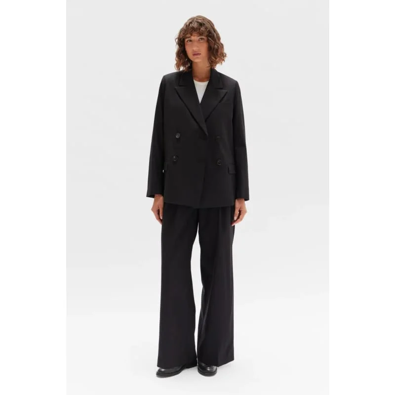 Maeve Double Breasted Blazer Black Women's Vintage Suit