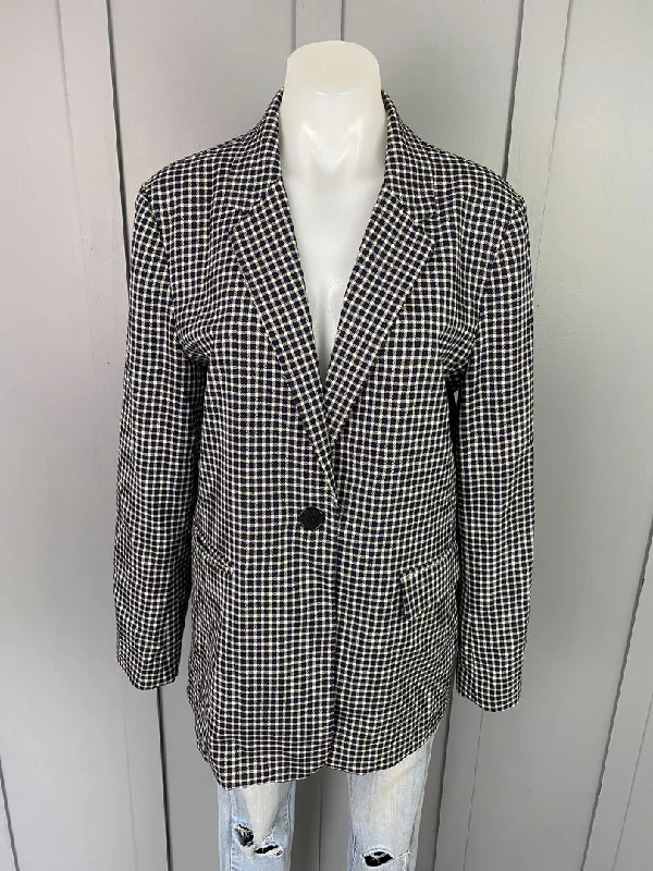 Navy & White check Tuesday Blazer, 12 Women's Party Jacket