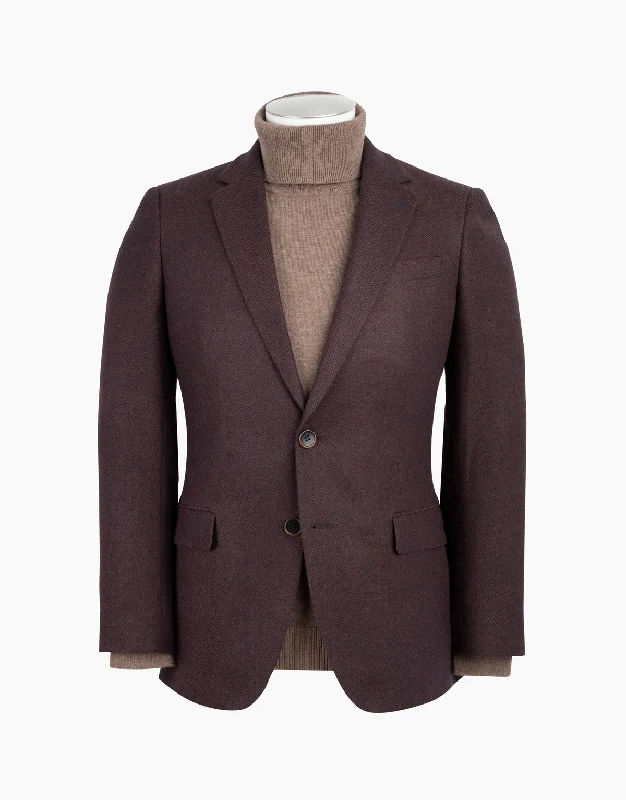 Rembrandt - Hawker Blazer - Maroon & Navy Herringbone Women's High-End Blazer