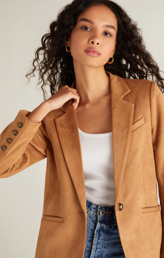 Sandelle Faux Suede Blazer Women's Fashion Blazer