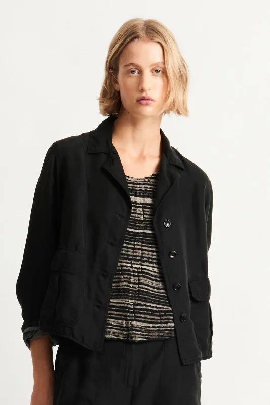 Silk Black Glassel Blazer Women's Luxury Jacket