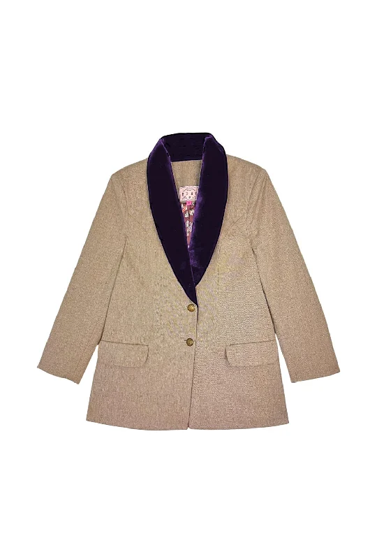 The Smoking Blazer - Latté Silk Women's Blazer