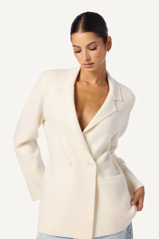 VIVIAN RELAXED DOUBLE BREASTED BLAZER | GARDENIA Women's Brand Blazer