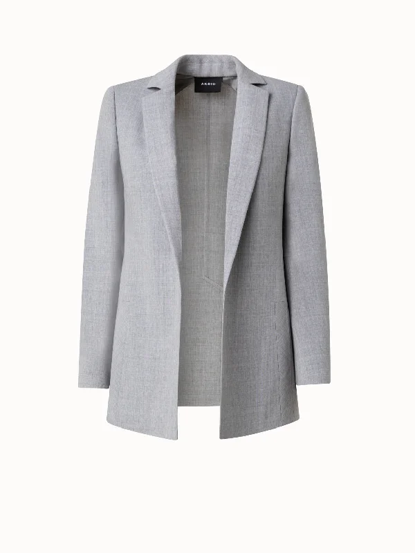 Wool Double-Face Blazer with Elongated Lapel Women's Luxury Jacket