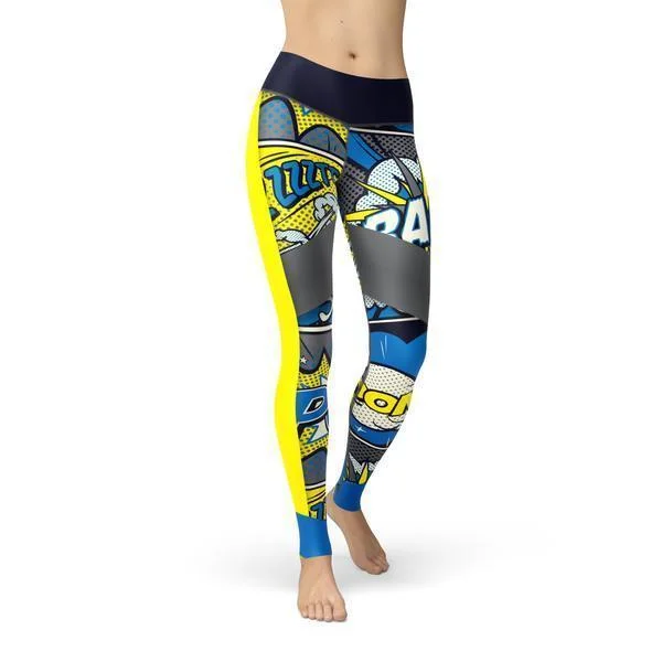 Beverly Comic Strip Leggings Trendy High-Compression Leggings