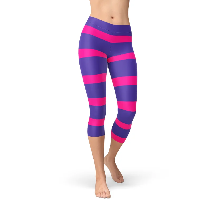Cheshire Cat Capri Leggings Comfortable Bootcut Workout Leggings