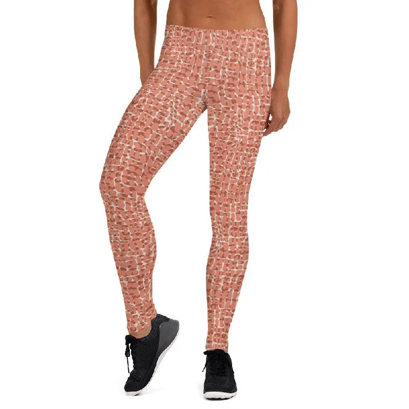 Copper Animal Print Women's Mid-Rise Leggings Comfortable Sports Performance Tights