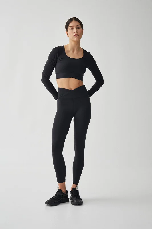 Crossover Ankle Length Legging 227 Fashionable High-Rise Workout Leggings