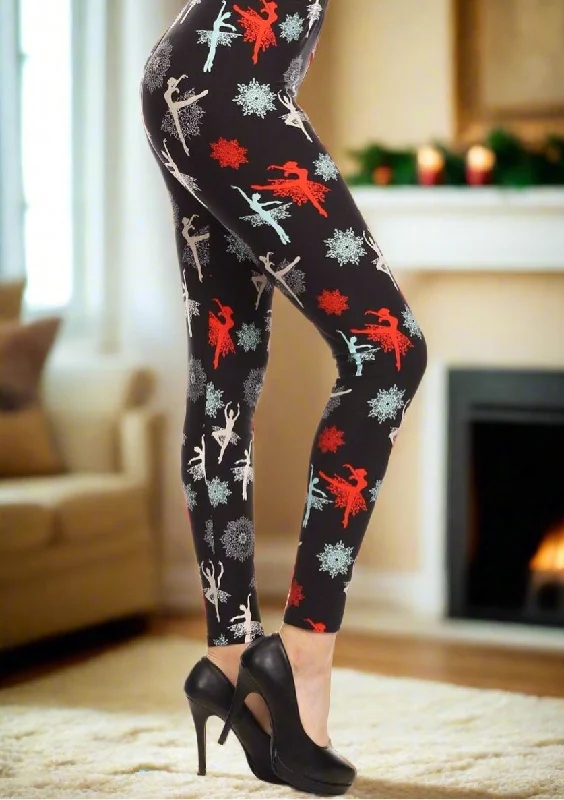 Womens Christmas Nutcracker Ballet Leggings, Soft Yoga Pants, Sizes 0-18, No-Roll Waist, Black/Red Trendy Cold Weather Tights Womens Christmas Nutcracker Ballet Leggings, Soft Yoga Pants, Sizes 0-18, No-Roll Waist, Black/Red Trendy Cold Weather Tights