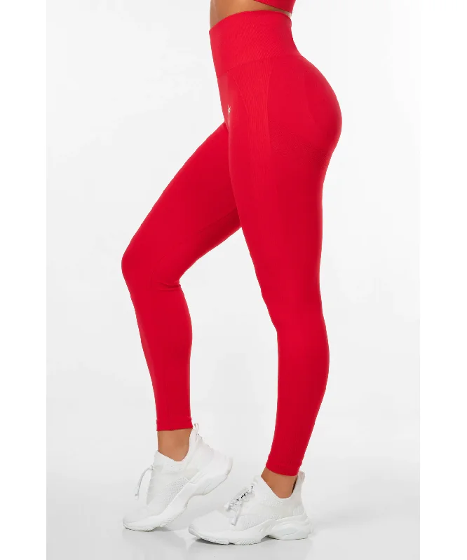 Famme Peach Scrunch Seamless Leggings Red Stylish Printed Sport Leggings