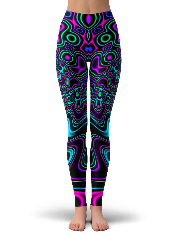 Fractal River Leggings Comfortable Athletic Tights