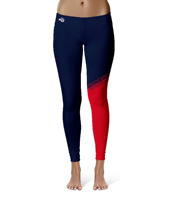Gonzaga University Bulldogs Zags GU Game Day Leg Color Block Blue Red Yoga Leggings for Women by Vive La Fete Cozy Warmth Leggings Gonzaga University Bulldogs Zags GU Game Day Leg Color Block Blue Red Yoga Leggings for Women by Vive La Fete Cozy Warmth Leggings
