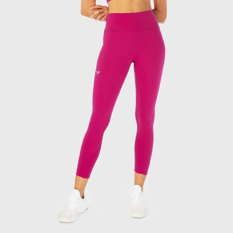 Infinity Cropped 7/8 Leggings - Festive Fuchsia Trendy Color Block Leggings