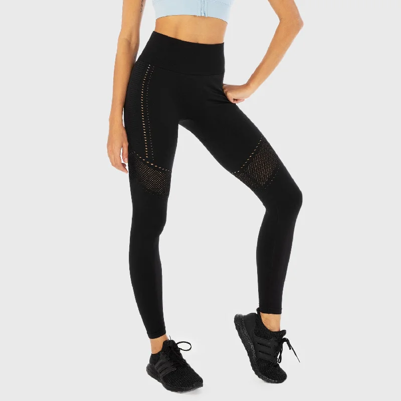 Infinity Seamless Workout Leggings - Black Trendy Cold Weather Tights