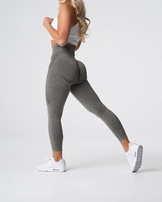 Khaki Green Contour Seamless Leggings Trendy Sports Performance Leggings