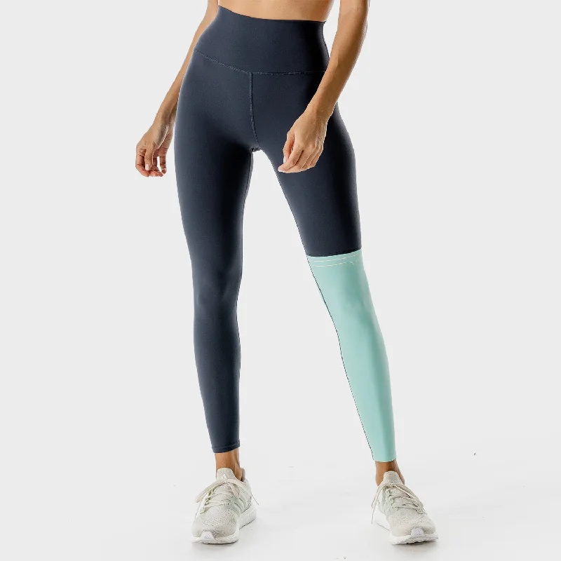 LAB360° Colour Block Leggings - Blue Nights Stylish Side-Stripe Leggings