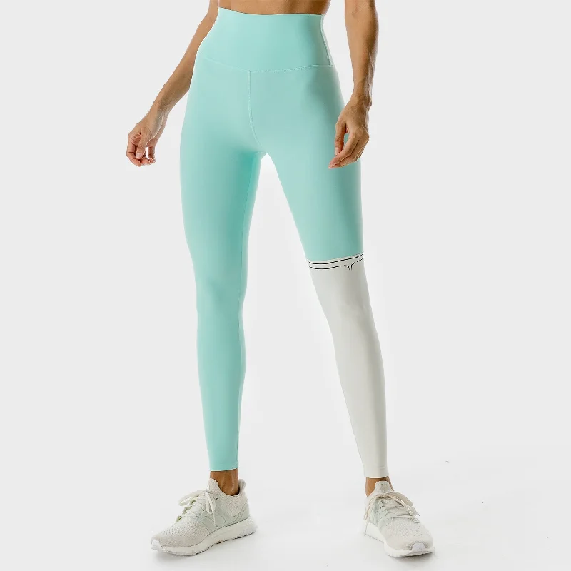 LAB360° Colour Block Leggings - Pastel Turquoise Trendy Minimalist Leggings
