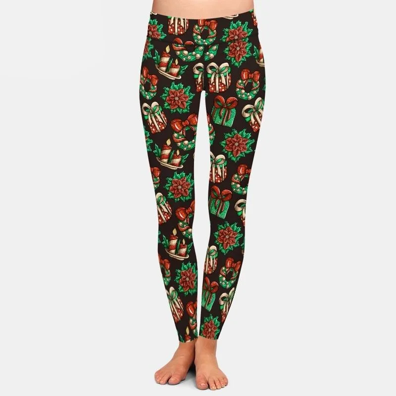 Ladies Fashion Christmas Gifts Printed Leggings Fashionable Fitted Workout Leggings