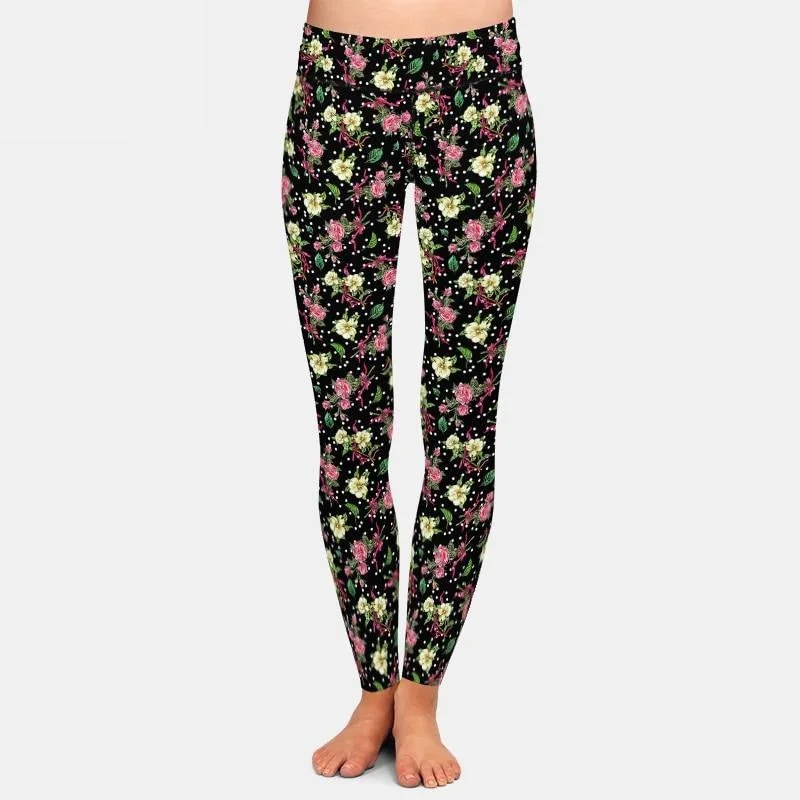 Ladies Turkish Rose & Indian Jasmin Printed Leggings Fashionable Sports Compression Leggings Ladies Turkish Rose & Indian Jasmin Printed Leggings Fashionable Sports Compression Leggings