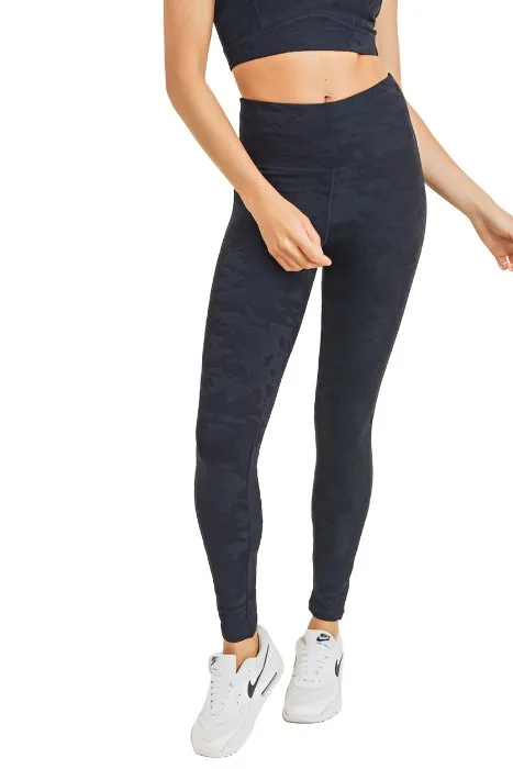 Mono B Camo Jacquard TACTEL® Leggings APH8032 Trendy High-Waist Tummy Control Leggings Mono B Camo Jacquard TACTEL® Leggings APH8032 Trendy High-Waist Tummy Control Leggings