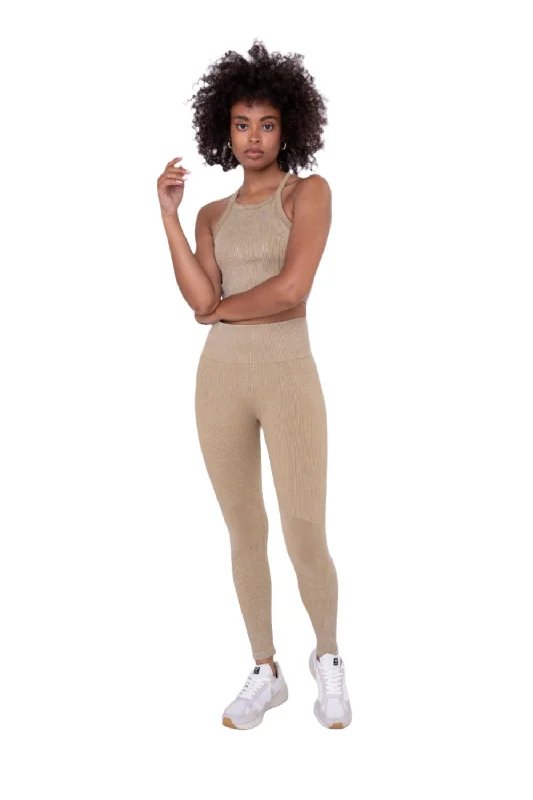 Mono B Ribbed Seamless Leggings APH3126 Trendy Digital Print Leggings