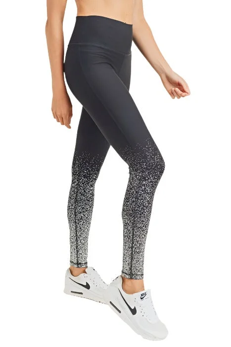 Mono B Silver Raindrop Highwaist Legging APH2792 Fashionable Embroidered Detail Leggings