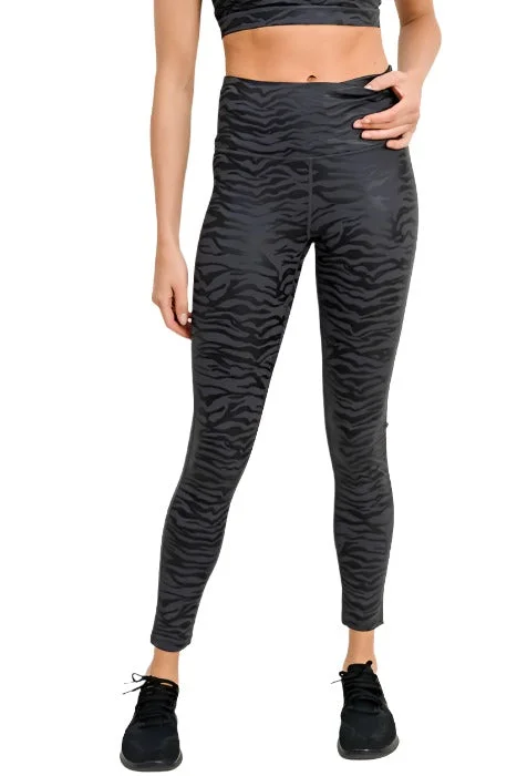 Mono B Tiger Foil Print Legging APH2626 Fashionable Printed Legging Pants