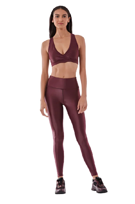 Noli Liquid Legging Dark Cherry Stylish Patterned Active Leggings