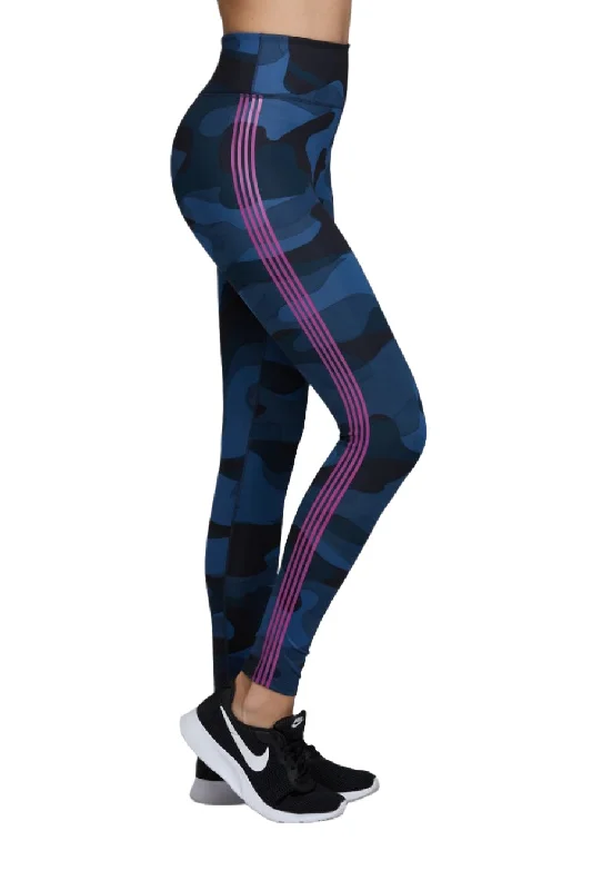 Noli Warrior Blue Camo Leggings Comfortable Zip-Up Leggings