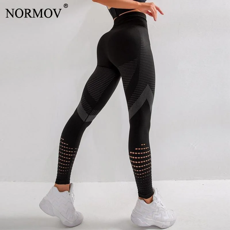 NORMOV Fitness Leggings Women Seamless High Waist Push Up Leggins Black Hollow Out Breathable Quick-drying Workout Femme Jegging Stylish Everyday Leggings NORMOV Fitness Leggings Women Seamless High Waist Push Up Leggins Black Hollow Out Breathable Quick-drying Workout Femme Jegging Stylish Everyday Leggings