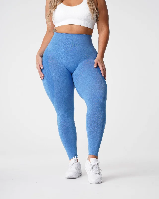 Ocean Blue Contour Seamless Leggings Fashionable Moisture-Wicking Leggings