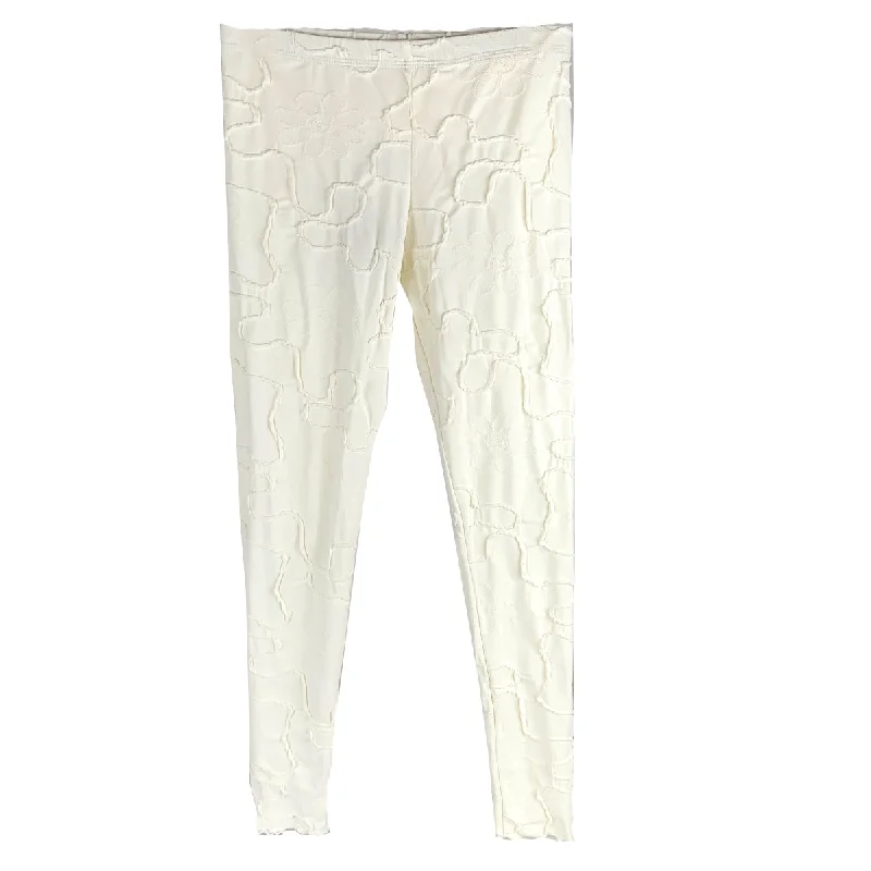 Off White Conduit Jacquard Knit Leggings Casual Slim-Fit Leggings