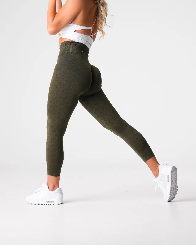 Olive Shape Seamless Leggings Comfortable Leggings with Pockets