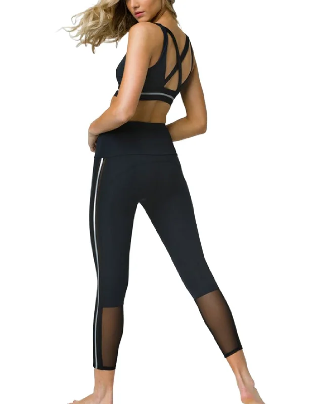 Onzie Hot Yoga Glow Nude Reflective Legging 2237 Stylish Faux Leather Leggings