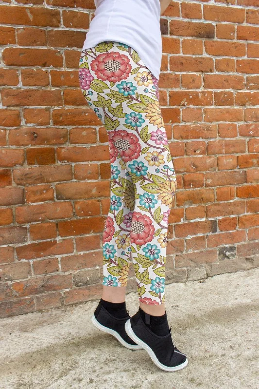 Floral leggings Trendy Foil Finish Leggings