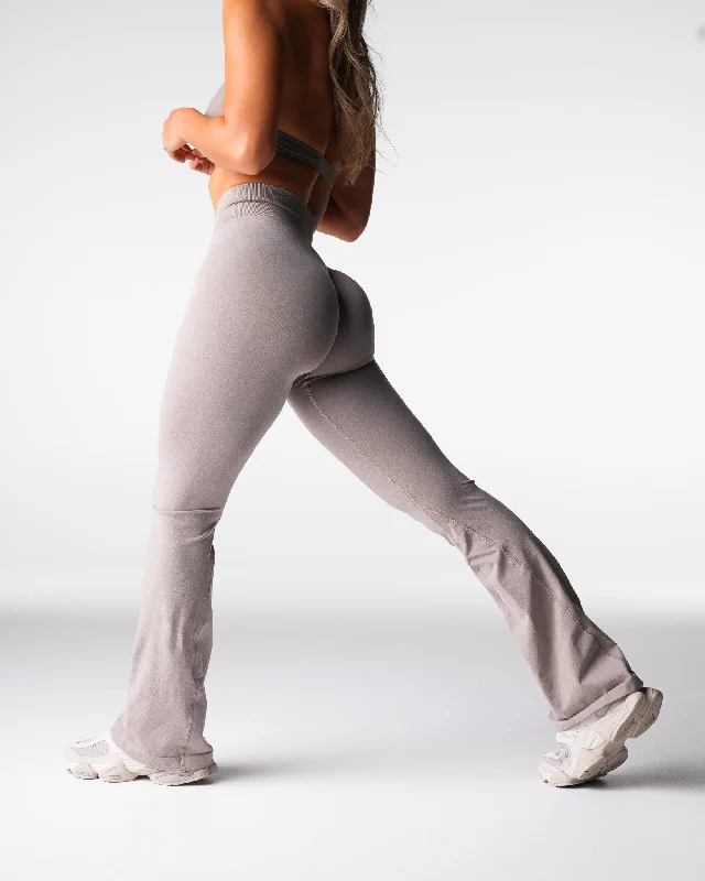 Taupe Iconic Seamless Flare Leggings Stylish Patterned Active Leggings