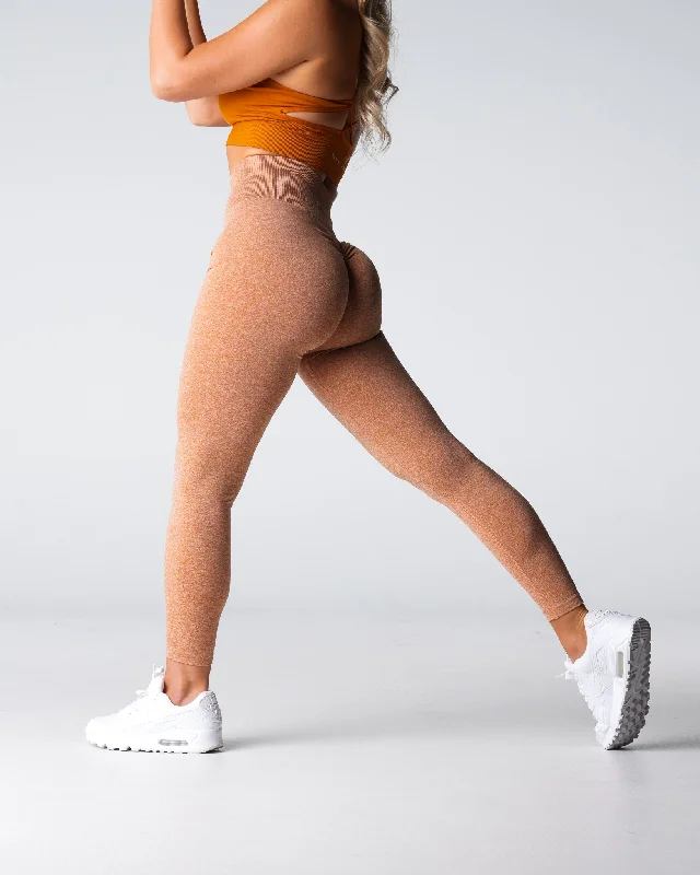 Terracotta Scrunch Seamless Leggings Stylish Printed Stretch Leggings