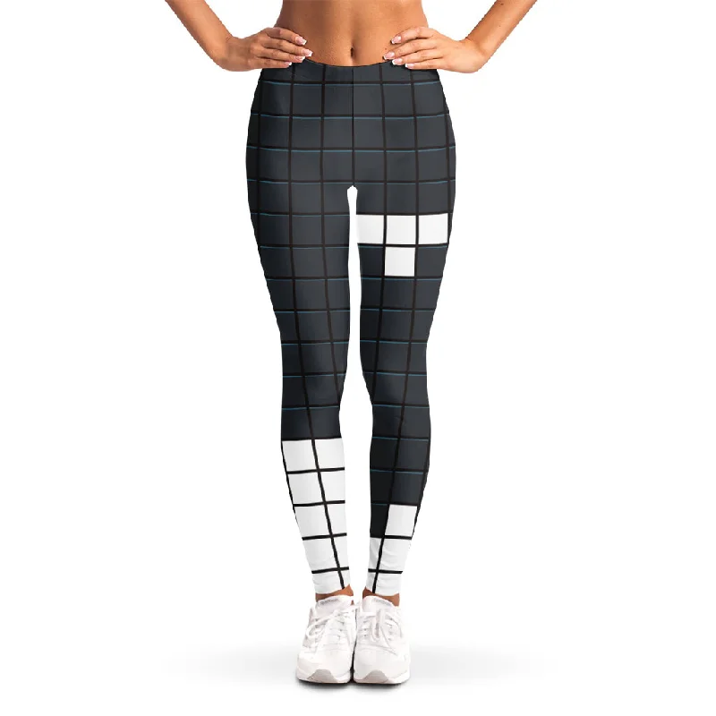 White Brick Puzzle Video Game Print Women's Leggings Fashionable High-Rise Workout Leggings White Brick Puzzle Video Game Print Women's Leggings Fashionable High-Rise Workout Leggings