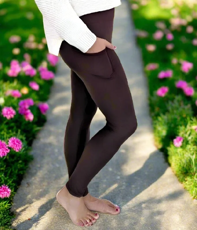 Womens Brown Pocket Leggings, Soft Yoga Pants, Sizes OS/TC, Yoga Waist, Exclusive Leggings Trendy Colorblock Print Leggings Womens Brown Pocket Leggings, Soft Yoga Pants, Sizes OS/TC, Yoga Waist, Exclusive Leggings Trendy Colorblock Print Leggings