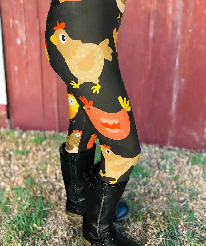 Womens Chicken Rooster Leggings, Soft Yoga Pants, Sizes OS/TC/TC2, Yoga Waist, Black/Yellow, Exclusive Leggings Comfortable Fleece-Lined Leggings Womens Chicken Rooster Leggings, Soft Yoga Pants, Sizes OS/TC/TC2, Yoga Waist, Black/Yellow, Exclusive Leggings Comfortable Fleece-Lined Leggings