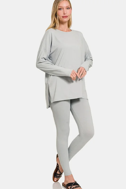 Zenana Full Size Brushed Microfiber Top and Leggings Lounge Set Trendy Mesh Leggings Zenana Full Size Brushed Microfiber Top and Leggings Lounge Set Trendy Mesh Leggings