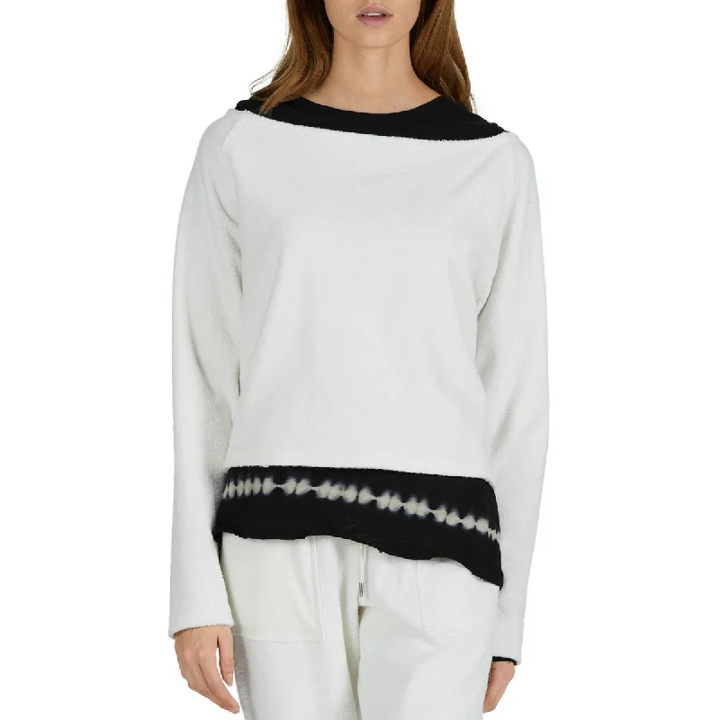 ATM Womens Crop Long Crewneck Sweater Turtle Neck Boat Neck Asymmetrical Neck