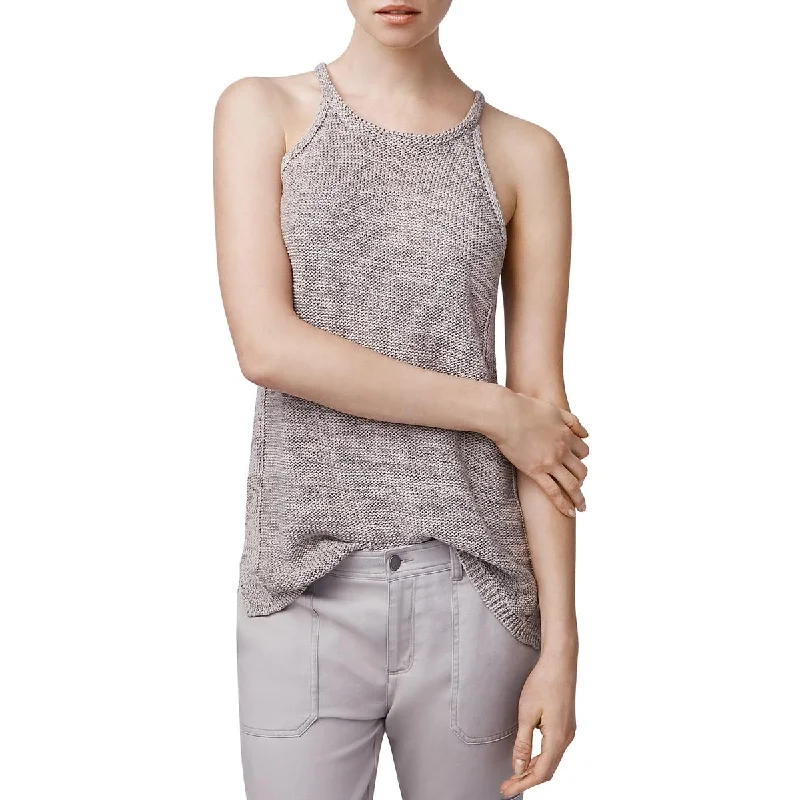 B New York Womens Cable Knit Sleeveless Tank Top Sweater Silk Blend Satin Velvet