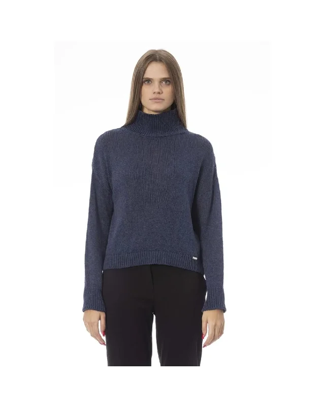Baldinini Trend Women's Blue Viscose Sweater - M Thin Thick Dense