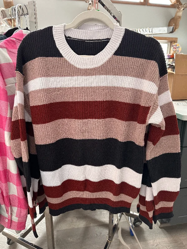black camel rust stripe sweater Satin Fabric Silk Fabric Chiffon Fabric