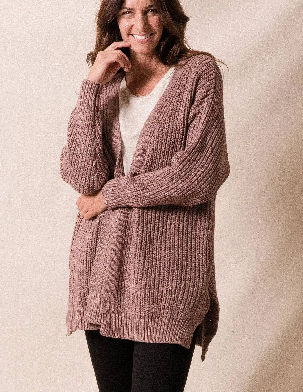 Chesney Sweater Wrap - Desert Rose Tailored Straight A-Line