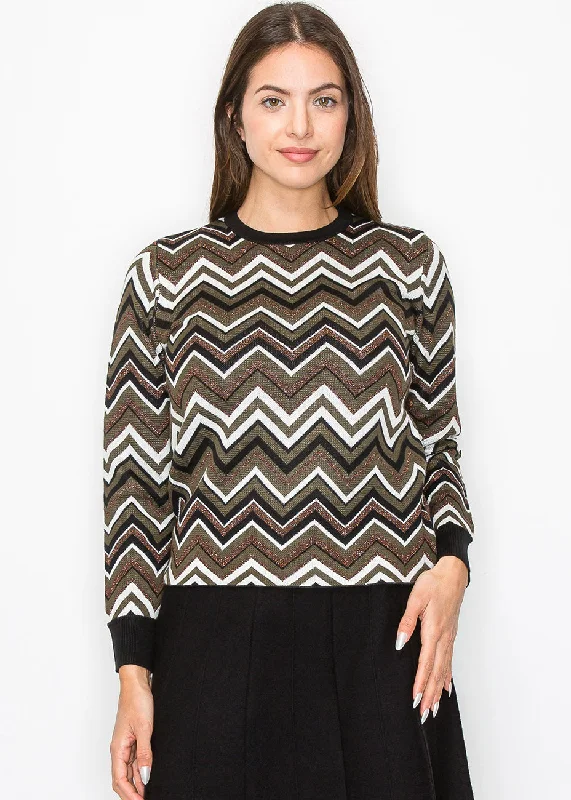 Chevron Wave Sweater Long Sweater Short Sweater Cropped Sweater